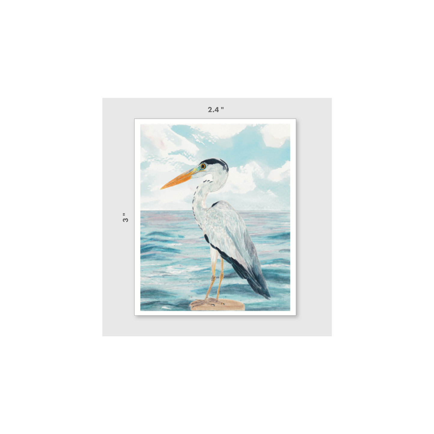 Ocean Blue Heron Vinyl Sticker