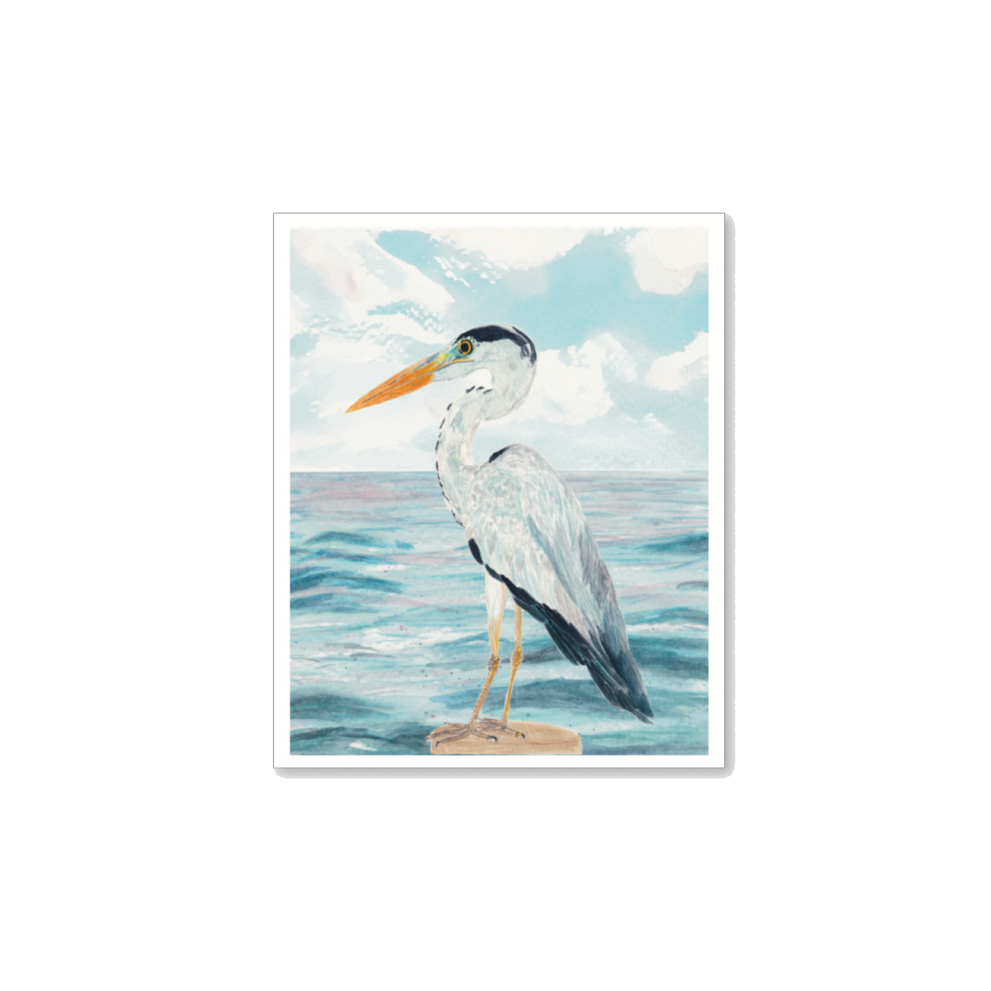 Ocean Blue Heron Vinyl Sticker