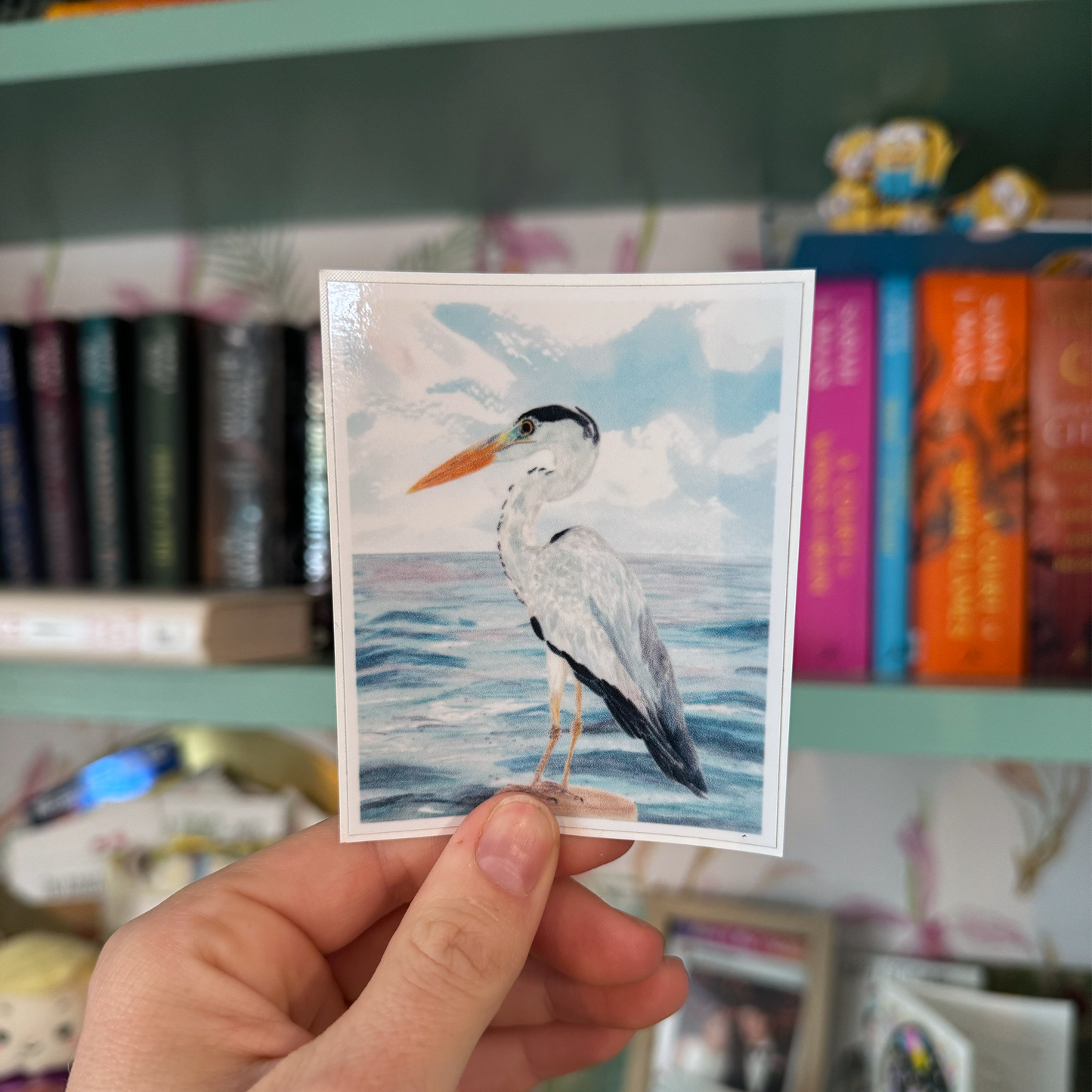 Ocean Blue Heron Vinyl Sticker