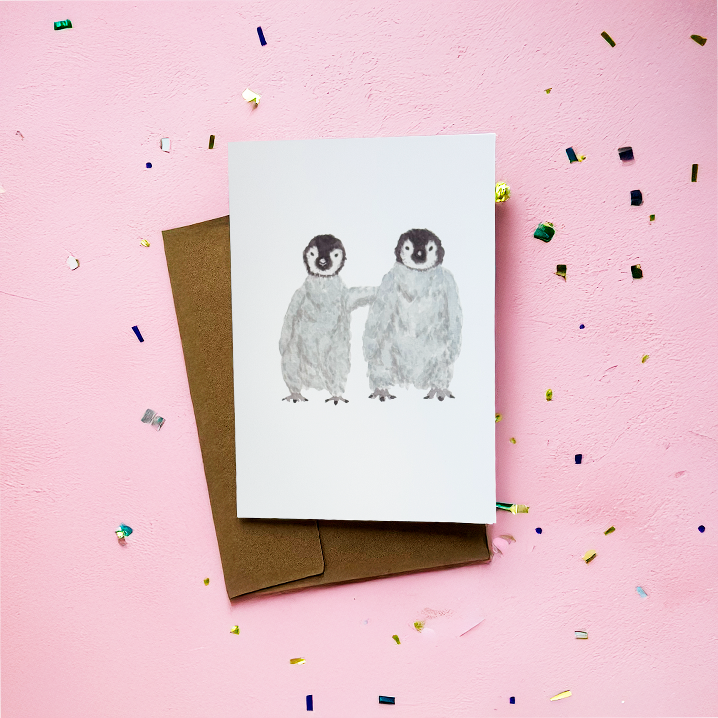 Cozy Penguins Greeting Card