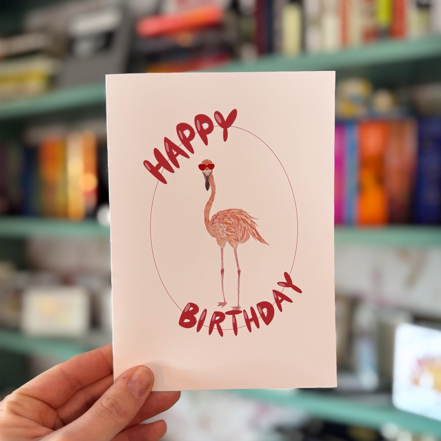 Cool Flamingo Happy Birthday Greeting Card