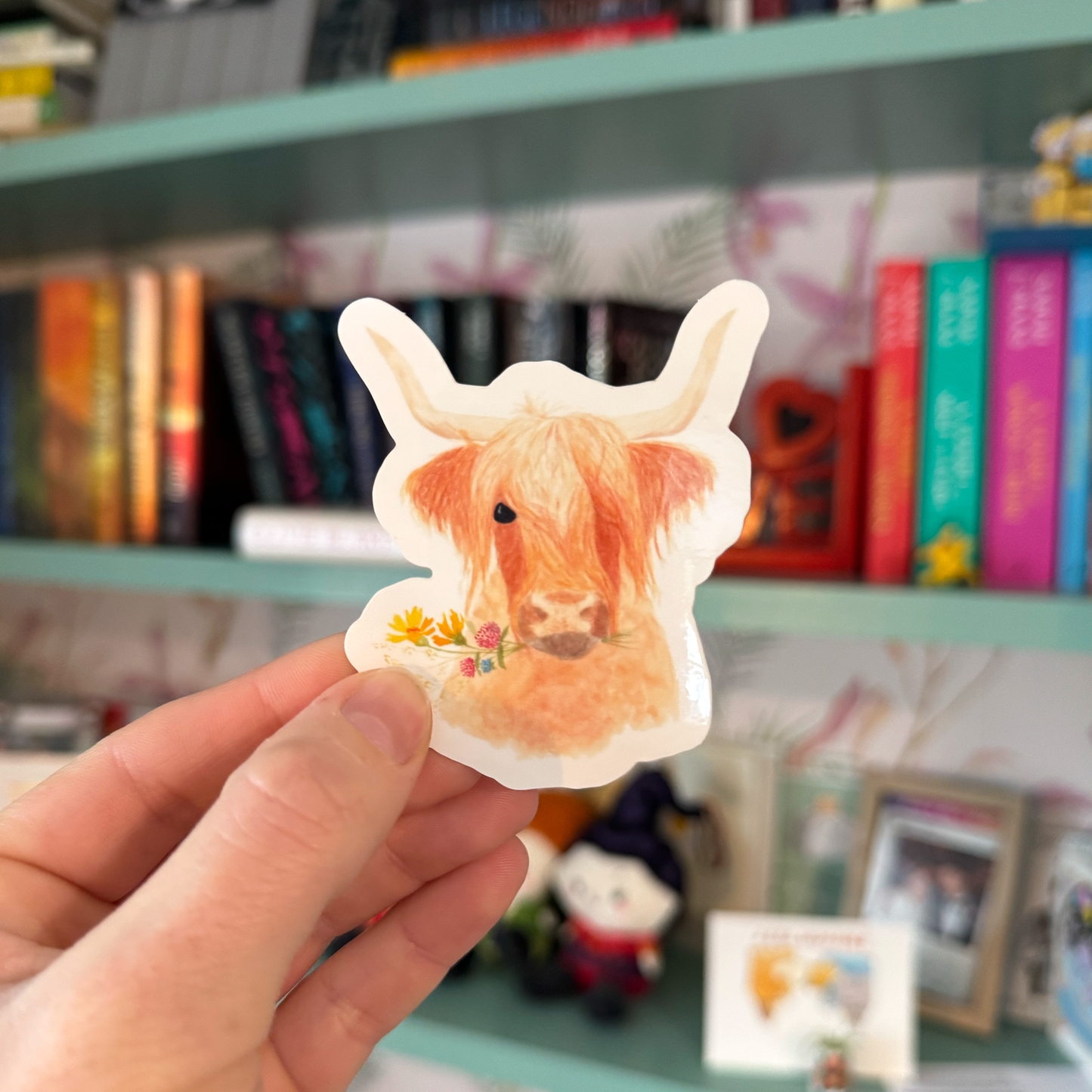 Wildflower Highland Vinyl Sticker