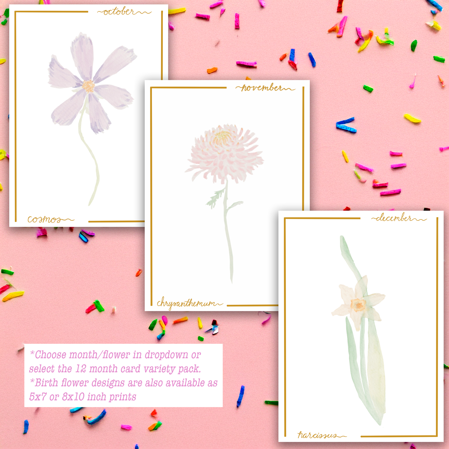 Birth Flower Greeting Cards