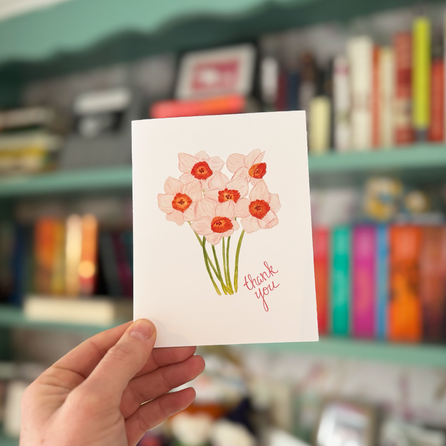 Pink Daffodil Thank You Card Pack