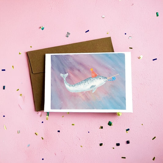 Narwhal Birthday Card