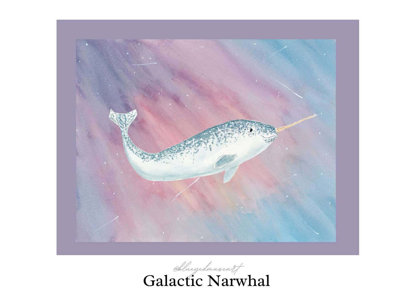 Galactic Narwhal Art Print
