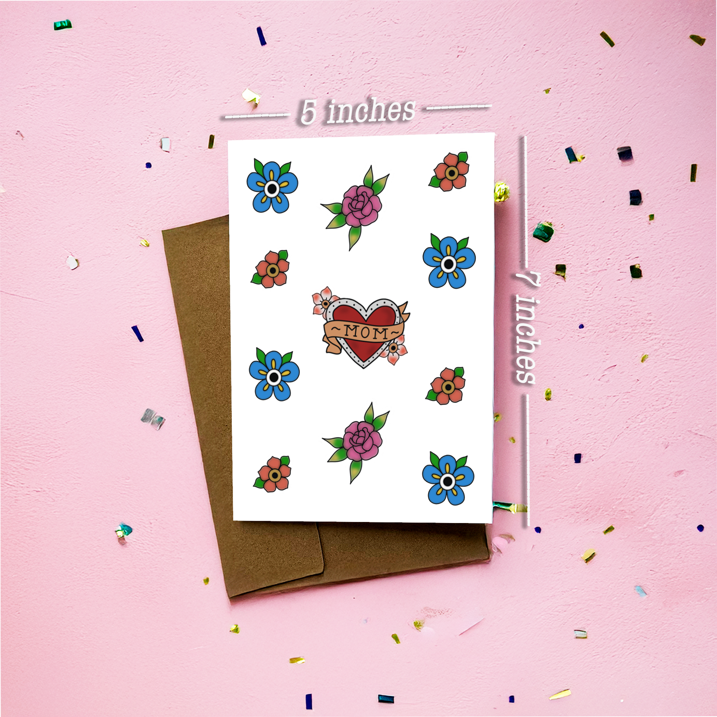 Traditional Tattoo Mom Greeting Card