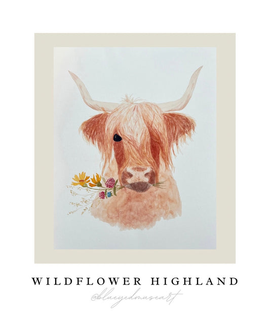 Wildflower Highland Art Print